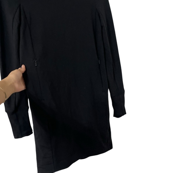 ATHLETA Coaster Black Knit Pocket Long Sleeve Dress - Picture 6 of 7
